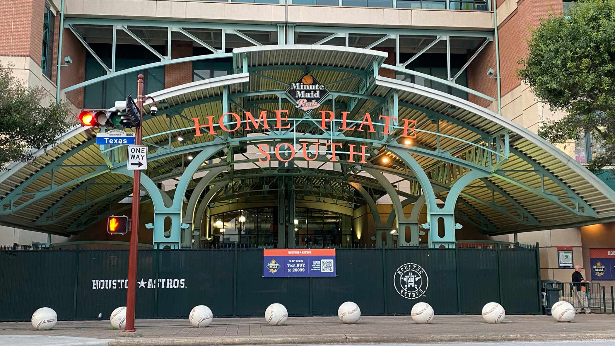 Minute Maid Park Exterior News 240414 The exterior of the Home Plate South entrance at Minute Maid Park in Florida