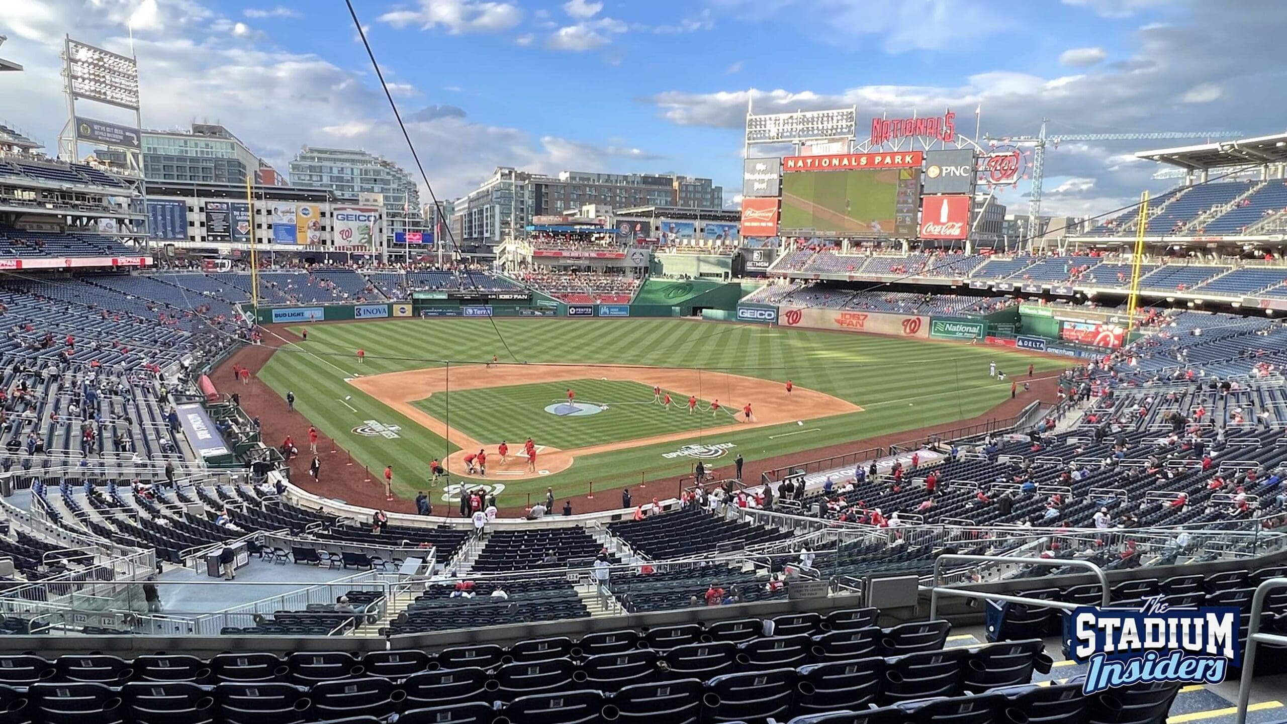 Nationals Park A view of Nationals park from behind home plate on the 200 Level