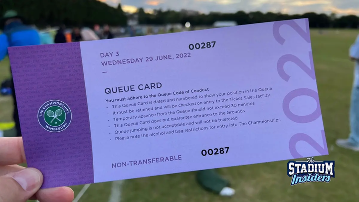 Wimbledon 2022 Queue card.