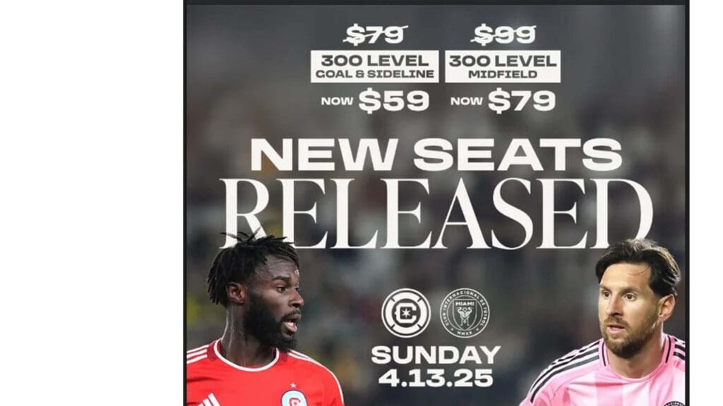 Chicago Fire Inter Miami ticket promotion