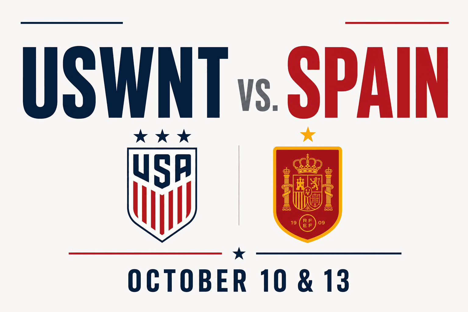 U.S. Women’s National Team to play Spain in October