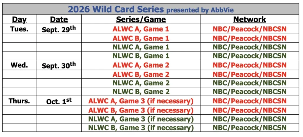 Mlb 2026 Wc Schedule