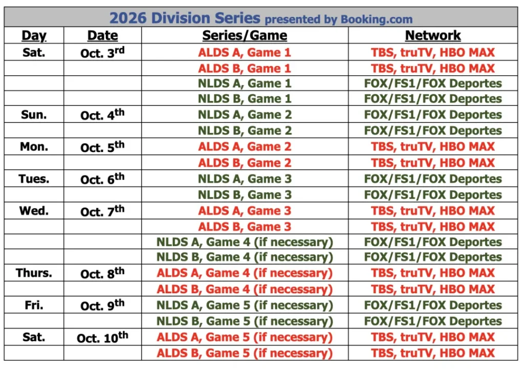 Mlb 2026 Ds Schedule